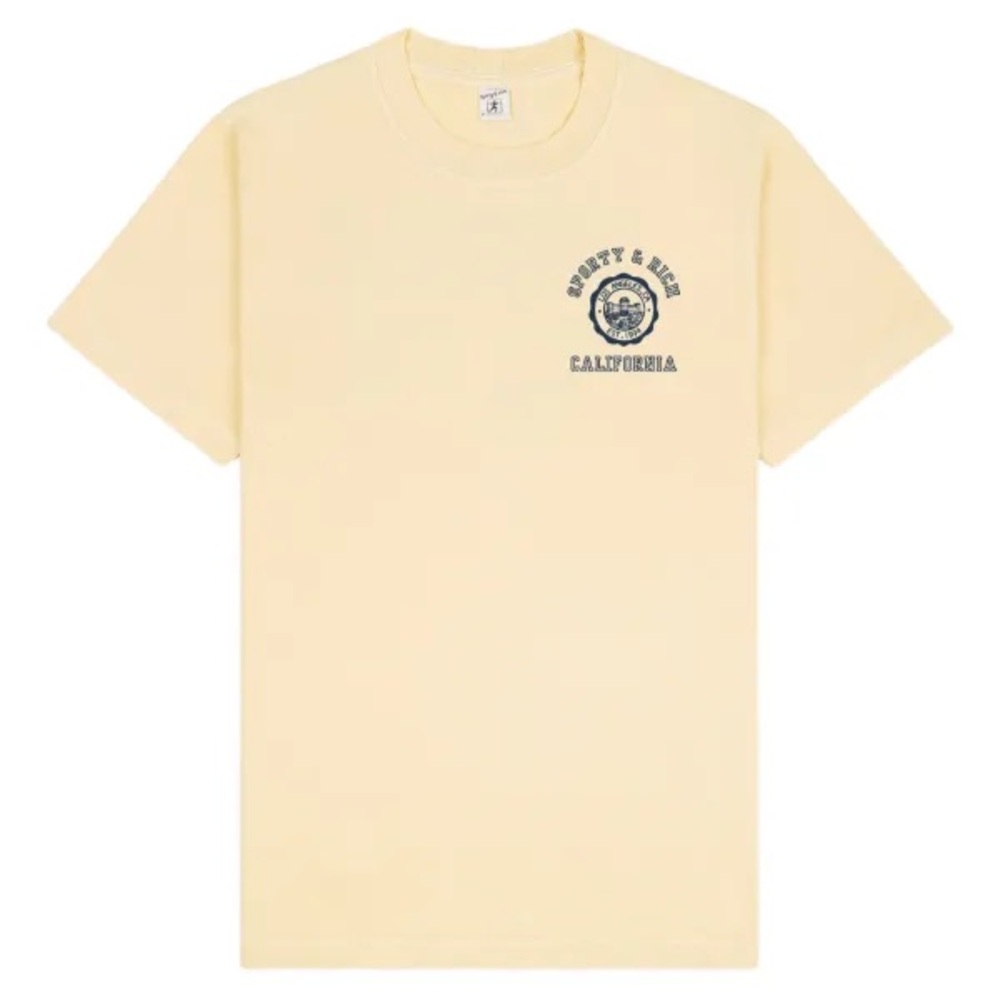 New Sporty & Rich California Emblem T-Shirt - Almond/Navy